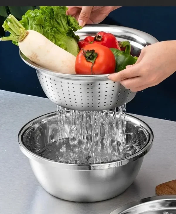 3 IN 1 VEGETABLE CUTTER WITH DRAIN BASKET - Image 2